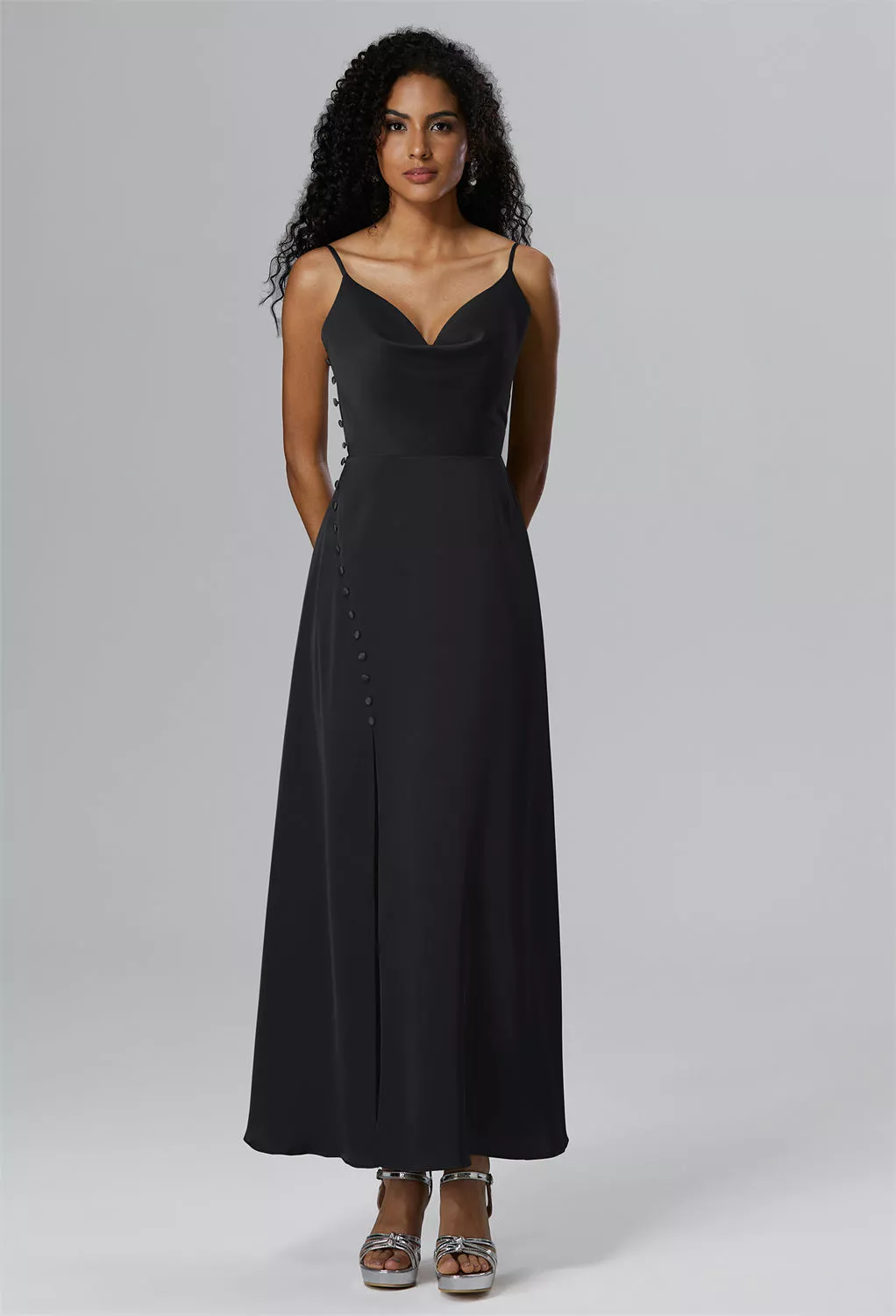 AW Passionato Black Metallic  Beach Wedding Guest Dresses